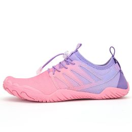 Unisex Hot Fitness Sneaker Cross-Training Crossfit Shoes High Quality Soft Comfortable Breathable Mesh Tennis Yoga Gym Treadmill - Pink purple - 36