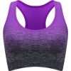 1pc/2pcs/3pcsMedium Support Two Tone Racer Back Sports Bra, Fitness Workout Running Yoga Bra - Purple - XL(12)