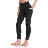 Women's High Waisted Yoga Pants 7/8 Length Leggings with Pockets - Camouflage black - Large