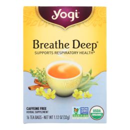 Yogi Organic Breathe Deep Herbal Tea Caffeine Free - 16 Tea Bags - Case Of 6 - Default