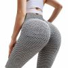 RAINBEAN TIK Tok Leggings Women Butt Lifting Workout Tights Plus Size Sports High Waist Yoga Pants - GREY-L