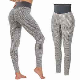 High Waist Yoga Pants Women's TIK Tok Leggings Butt Lifting Workout Tights Plus Size Sports Shapewear (Light Grey;  M) - Light Grey-XXL