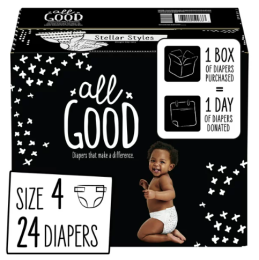 All Good Absorbent and Hypoallergenic Diapers, Size 4, 24 Ct