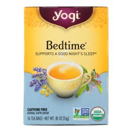 Yogi Bedtime Herbal Tea Caffeine Free Chamomile - 16 Tea Bags - Case of 6