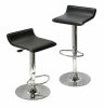 Spectrum Set of 2; Adjustable Air Lift Stool; Black Faux Leather; RTA - 93329