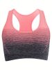 1pc/2pcs/3pcsMedium Support Two Tone Racer Back Sports Bra, Fitness Workout Running Yoga Bra - Rose Red + Pink + Purple - S(4)