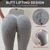 RAINBEAN TIK Tok Leggings Women Butt Lifting Workout Tights Plus Size Sports High Waist Yoga Pants - GREY-M