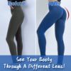 TIK Tok Leggings Women Butt Lifting Workout Tights Plus Size Sports High Waist Yoga Pants Small - Blue-L