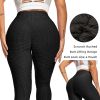 RAINBEAN Women TIK Tok Leggings Bubble Textured Butt Lifting Yoga Pants - Black-M