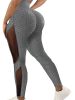 Honeycomb Mesh Contrast Leggings, Sporty Skinny High Waist Lifting Yoga Leggings, Women's Clothing - Grey - XL(12)