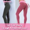 TIK Tok Leggings Women Butt Lifting Workout Tights Plus Size Sports High Waist Yoga Pants - Pink-L