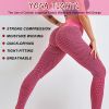 TIK Tok Leggings Women Butt Lifting Workout Tights Plus Size Sports High Waist Yoga Pants - Pink-XXL