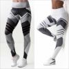 Digital printing high waist casual yoga print leggings - Black - M