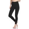 Women's High Waisted Yoga Pants 7/8 Length Leggings with Pockets - Blue - Medium