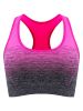 1pc/2pcs/3pcsMedium Support Two Tone Racer Back Sports Bra, Fitness Workout Running Yoga Bra - Green+Rose Red - M(6)