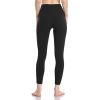 Women's High Waisted Yoga Pants 7/8 Length Leggings with Pockets - Camouflage black - Large