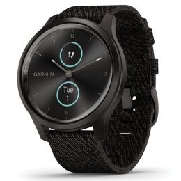 Garmin 010-02240-03 vivomove Hybrid Smartwatch (Style, Graphite Aluminum Case with Black Pepper Woven Nylon Band)