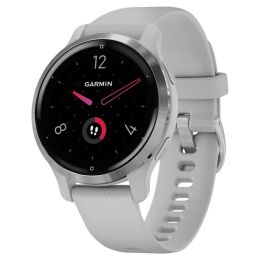 Garmin 010-02429-02 Venu 2 Fitness Tracking Smartwatch (2S 40 mm, Silver Stainless Steel Bezel with Mist Gray Case and Silicone Band)