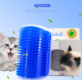 Pet cat scratching device cat toy corner rubbing device cat scratching device (Color: Deep blue)