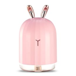 220ml Cool Mist Humidifier Ultrasonic Air Diffuser Atomizer w/7 Color Breathing Lights (Model: Rabbit)