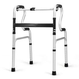 Bi-Level Armrests Adjustable Rehabilitation Equipment Folding Walker (Color: Silver, Type: Rehabilitation Equipment)