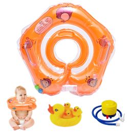 Infant Baby Neck Floats for Bathtub, Designed for Babies 2+ Months (6 - 24lbs) (Color: Orange)