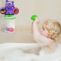 Bathtub Basketball Hoop And 3 Ball Children Baby Shower Toy Gift Set (Color: Purple)